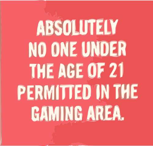 Vector illustration of age limit sign for gaming area